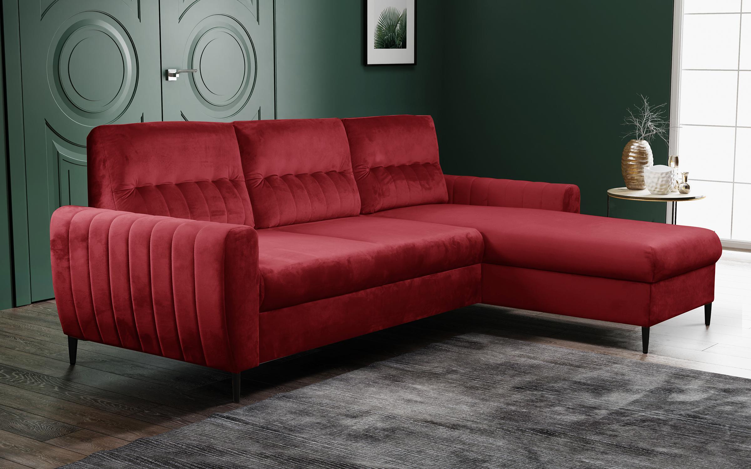 Γωνιακός καναπές Karneol, κόκκινο  1